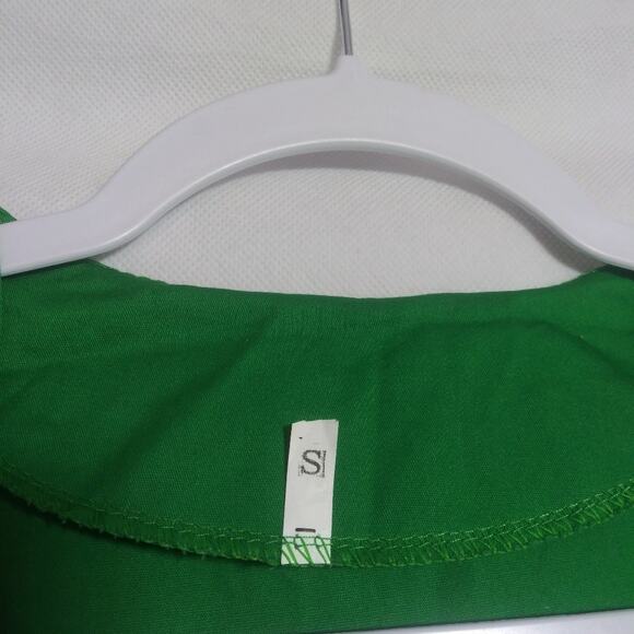 Vintage Retro 50s Rockabilly Green Sleeveless Polka Dot Flare Dress Size Small - Picture 5 of 7